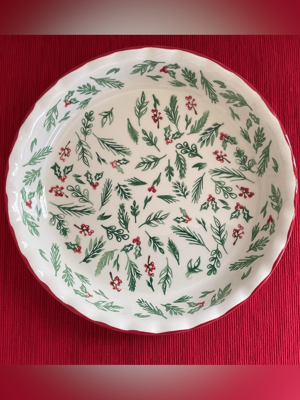 Prima Design Holiday Theme Pie Plate/Baker/Serving Dishwasher - Cottagecore